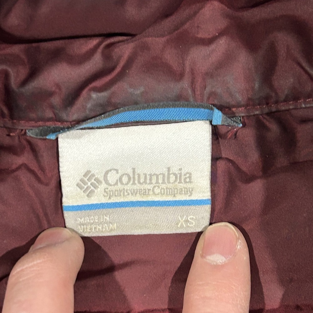 Columbia 650 Women's Powder Lite Hybrid Red Down Puffer Jacket Full Zip XS #2402 - Picture 2 of 10